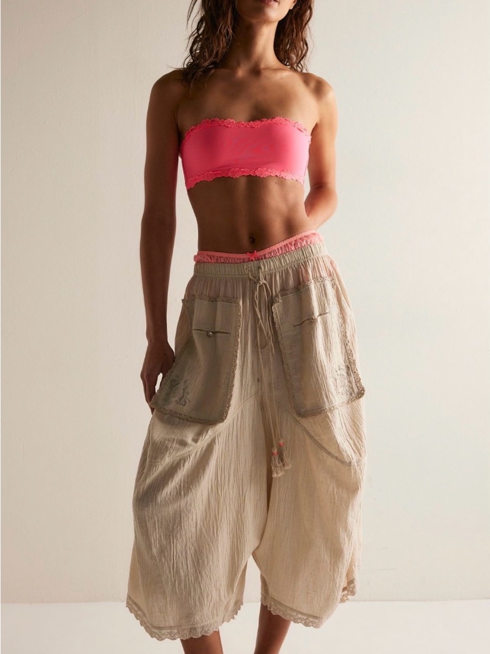Free People Good Intentions Lounge Pants Size Small in Morning Oat color
